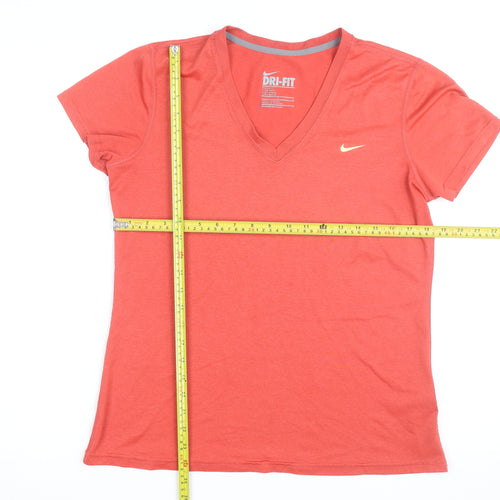 Nike Men's Red Dri-FIT V-Neck Short Sleeve T-Shirt L