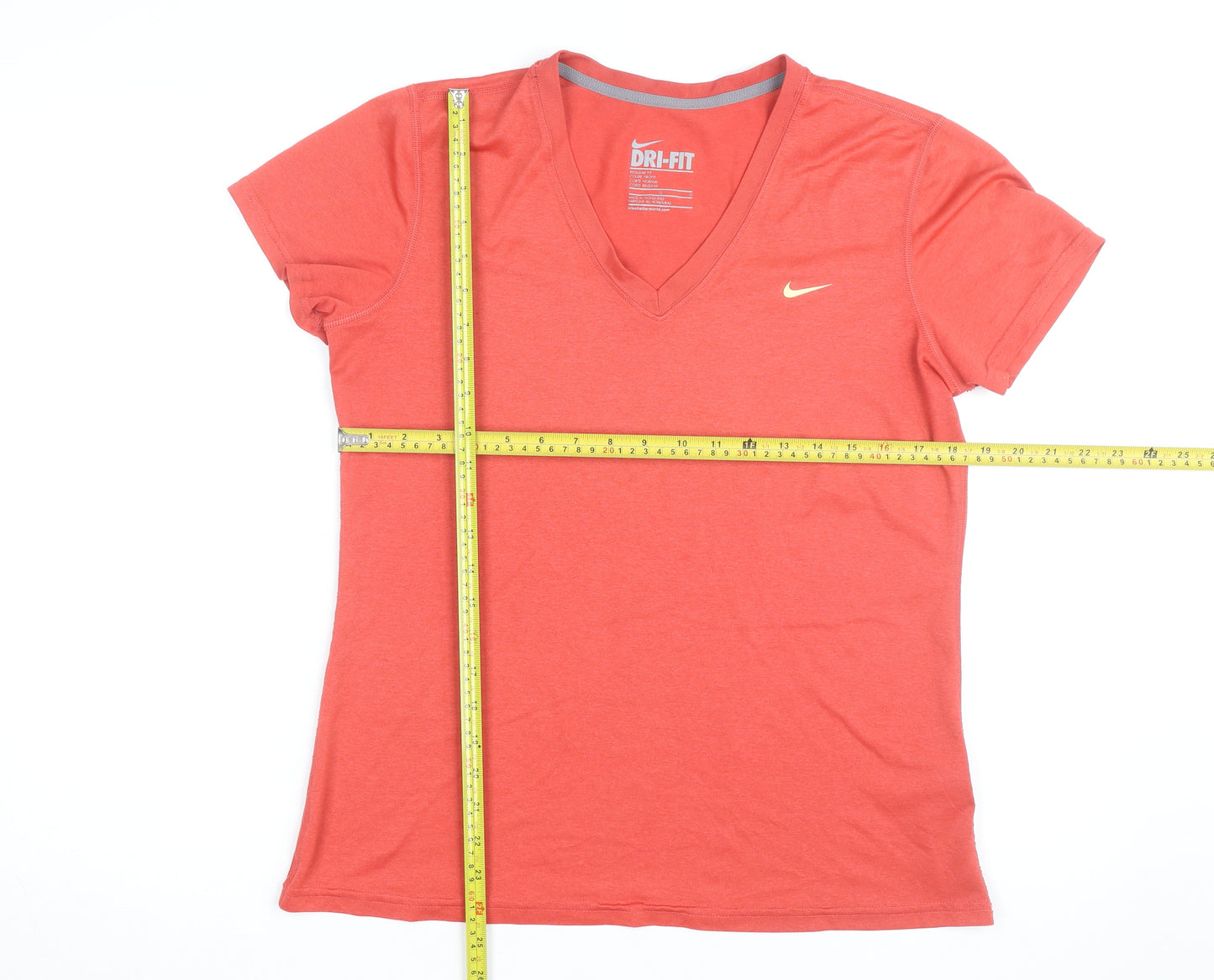 Nike Men's Red Dri-FIT V-Neck Short Sleeve T-Shirt L