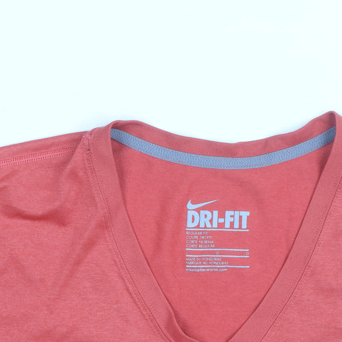 Nike Men's Red Dri-FIT V-Neck Short Sleeve T-Shirt L