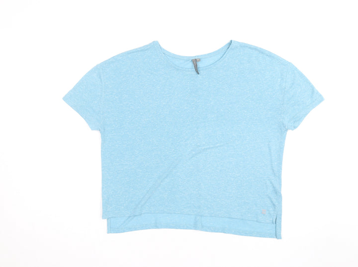 Sweaty Betty Women's Blue Cropped Jersey T-Shirt Size M
