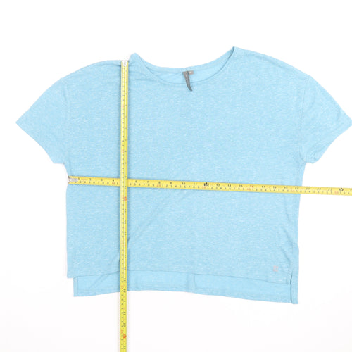 Sweaty Betty Women's Blue Cropped Jersey T-Shirt Size M