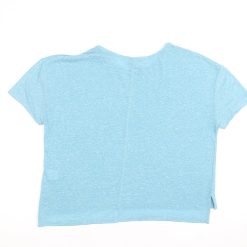 Sweaty Betty Women's Blue Cropped Jersey T-Shirt Size M