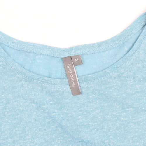 Sweaty Betty Women's Blue Cropped Jersey T-Shirt Size M