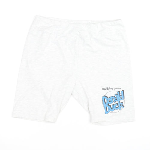 Disney Mickey & Friends Women's White Donald Duck Biker Shorts XL