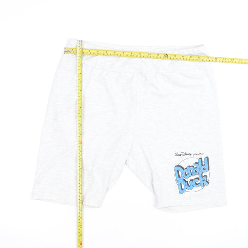 Disney Mickey & Friends Women's White Donald Duck Biker Shorts XL