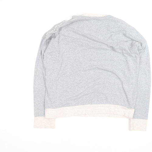 DKNY Men’s Grey Pullover Jumper Size S Crew Neck Logo Trim