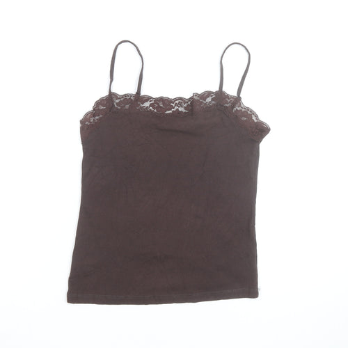 Red Herring Womens Brown Lace Trim Camisole Tank Top Size 14