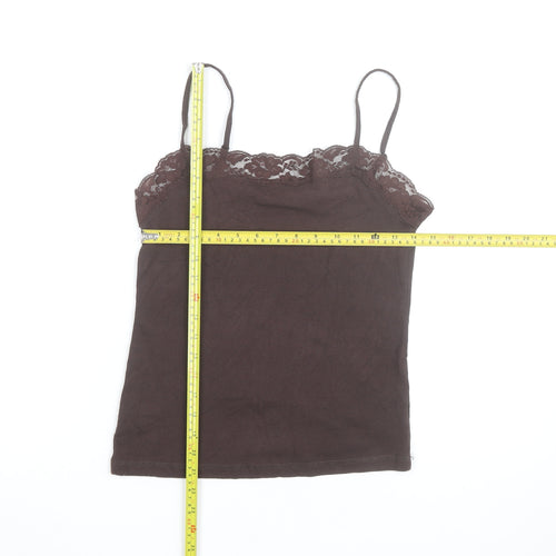 Red Herring Womens Brown Lace Trim Camisole Tank Top Size 14