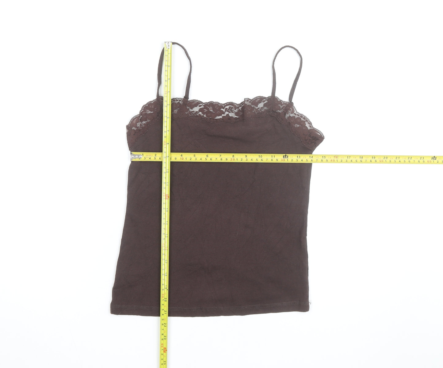 Red Herring Womens Brown Lace Trim Camisole Tank Top Size 14