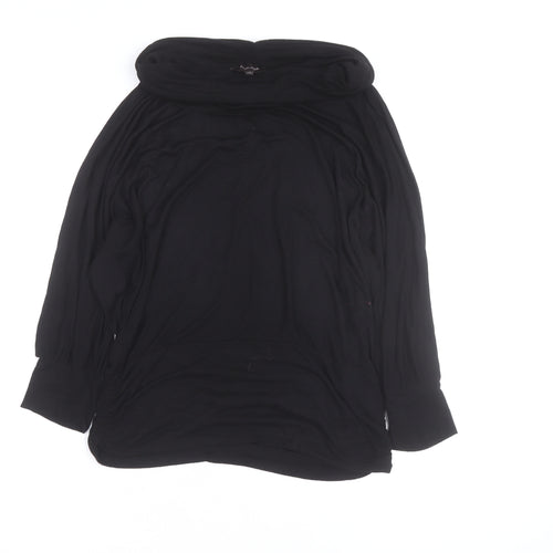 Phase Eight Black Viscose Tunic Top Womens Size 14 Cowl Neck Long Sleeve