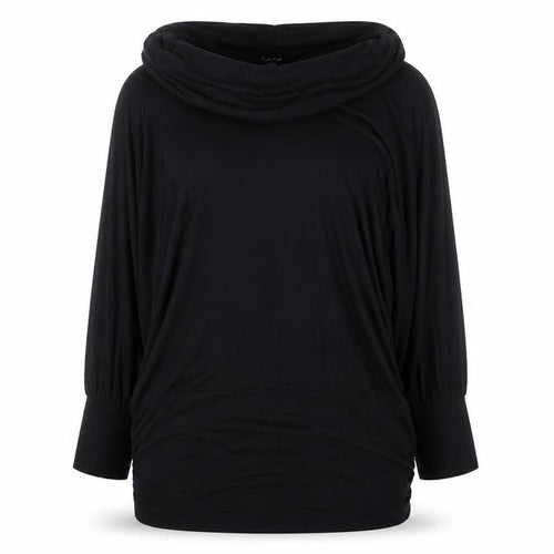 Phase Eight Black Viscose Tunic Top Womens Size 14 Cowl Neck Long Sleeve