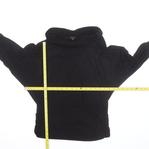 Phase Eight Black Viscose Tunic Top Womens Size 14 Cowl Neck Long Sleeve