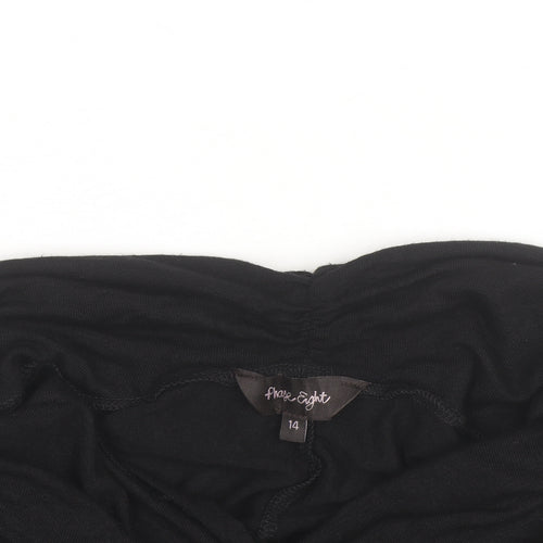 Phase Eight Black Viscose Tunic Top Womens Size 14 Cowl Neck Long Sleeve