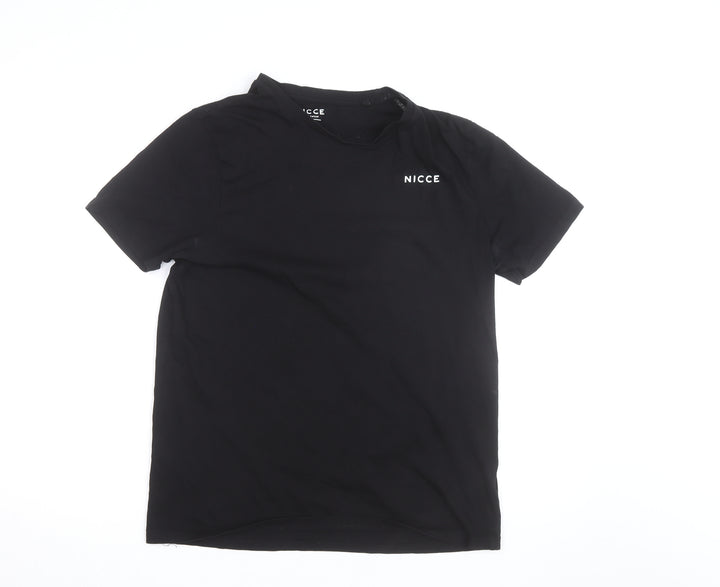 Nicce Men's Black Cotton Crew Neck Short Sleeve T-Shirt Large