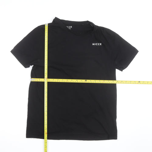 Nicce Men's Black Cotton Crew Neck Short Sleeve T-Shirt Large