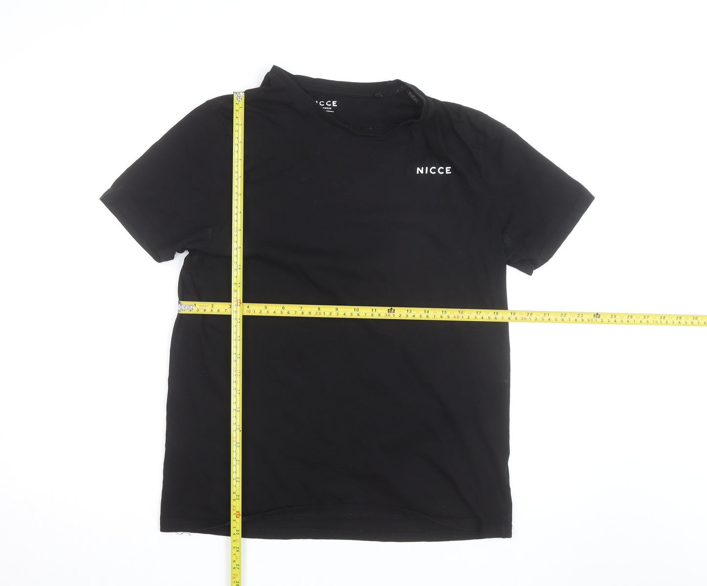 Nicce Men's Black Cotton Crew Neck Short Sleeve T-Shirt Large