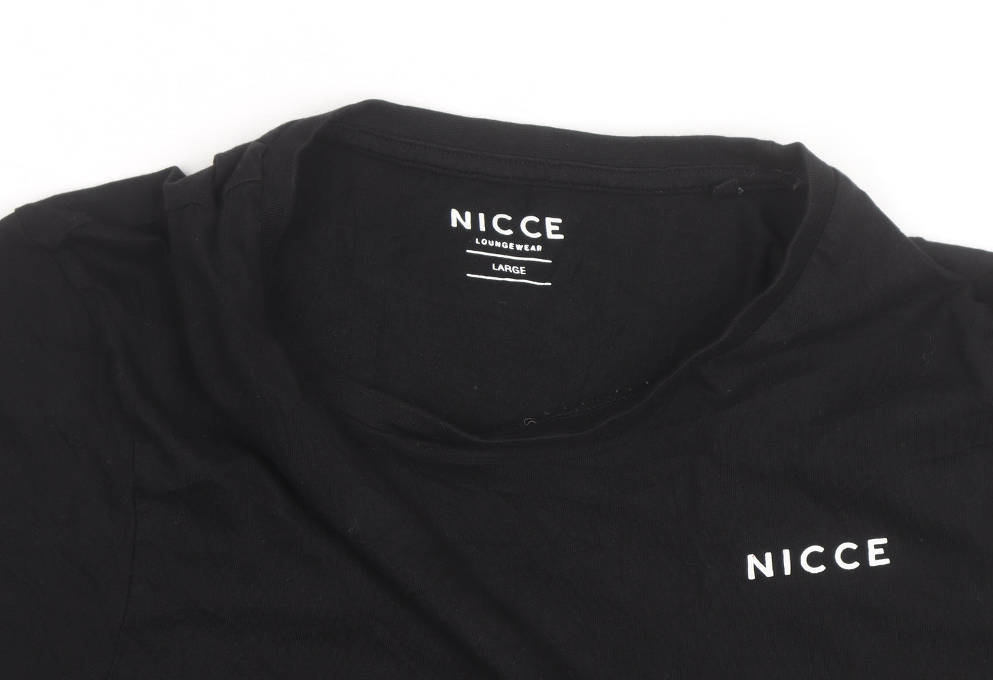 Nicce Men's Black Cotton Crew Neck Short Sleeve T-Shirt Large