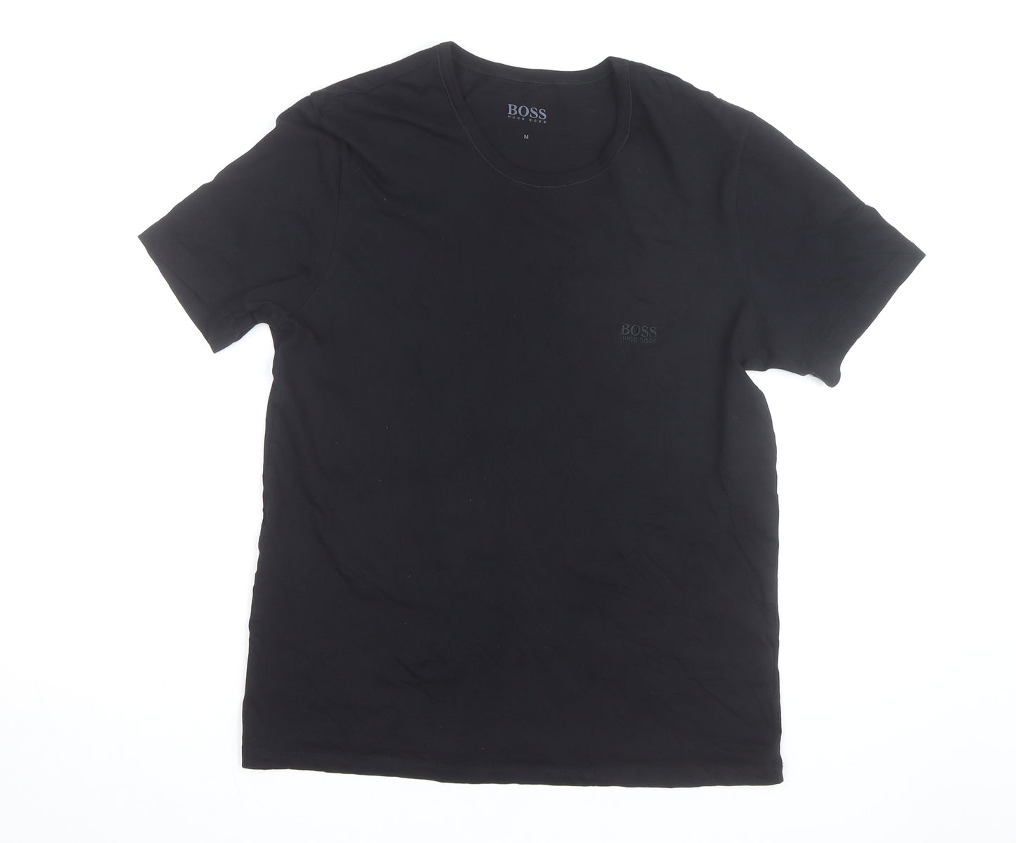 Hugo Boss Men's Black Cotton Crew Neck Short Sleeve T-Shirt M