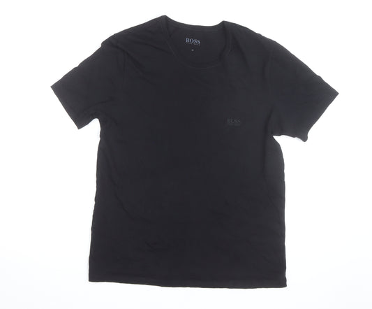 Hugo Boss Men's Black Cotton Crew Neck Short Sleeve T-Shirt M