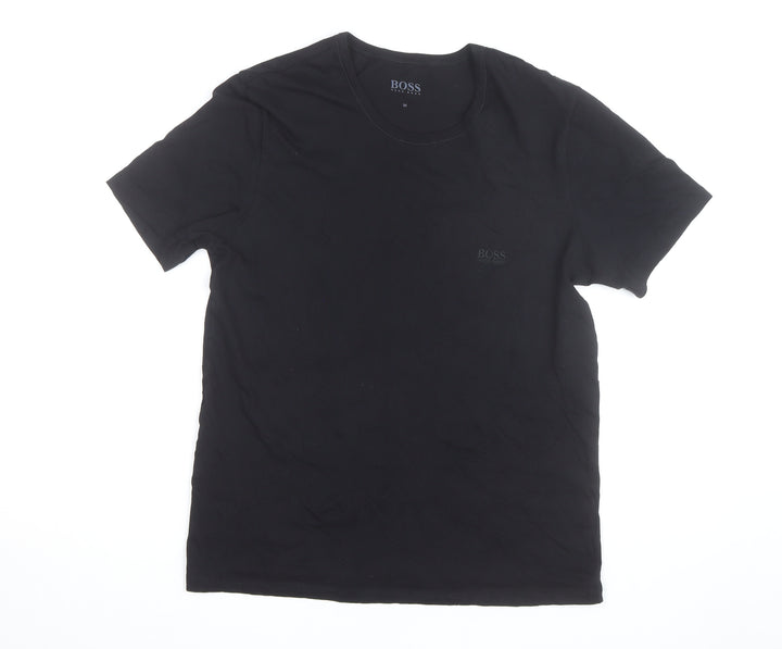 Hugo Boss Men's Black Cotton Crew Neck Short Sleeve T-Shirt M
