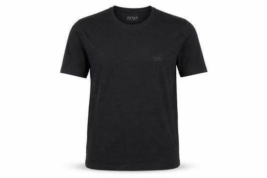 Front view of Hugo Boss Men's Black Cotton Crew Neck Short Sleeve T-Shirt M