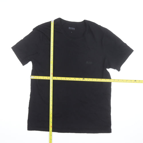 Hugo Boss Men's Black Cotton Crew Neck Short Sleeve T-Shirt M