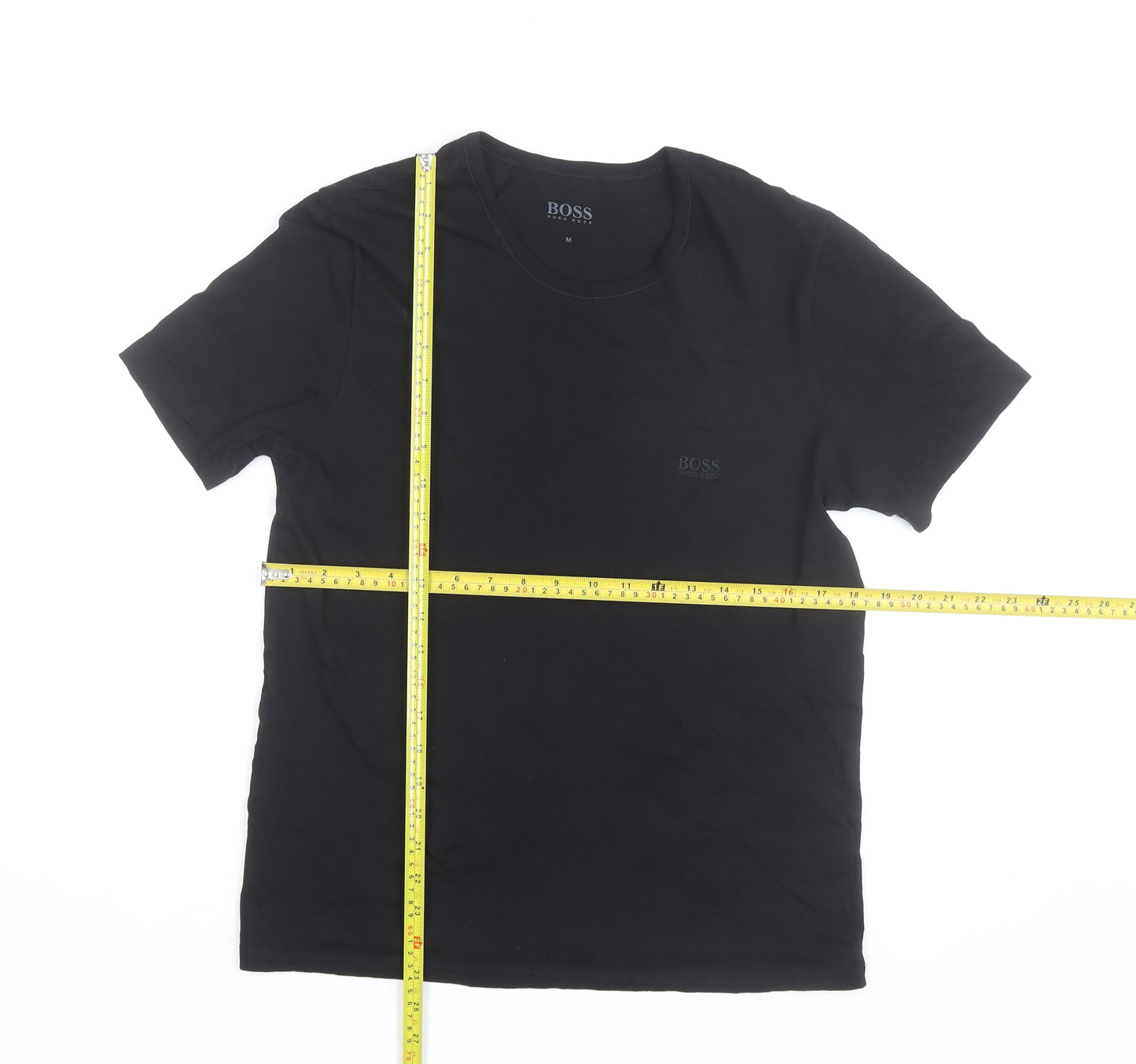 Hugo Boss Men's Black Cotton Crew Neck Short Sleeve T-Shirt M