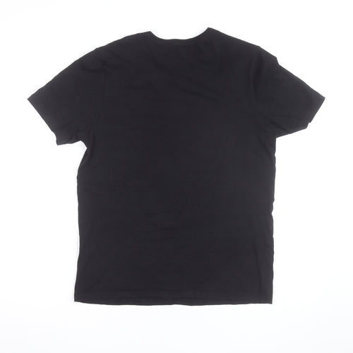 Hugo Boss Men's Black Cotton Crew Neck Short Sleeve T-Shirt M