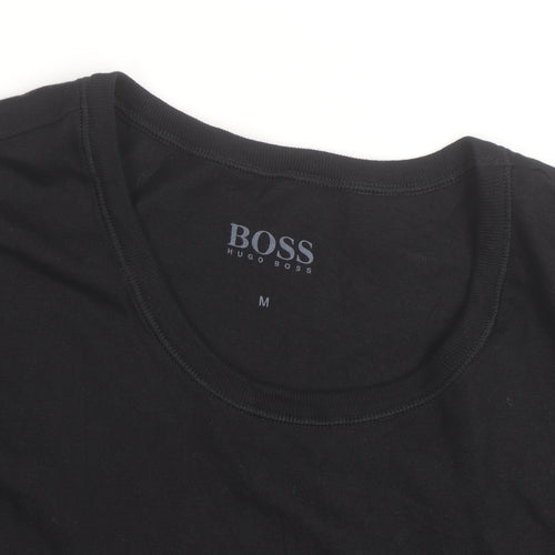 Hugo Boss Men's Black Cotton Crew Neck Short Sleeve T-Shirt M