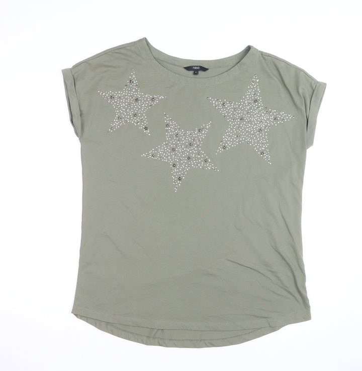 Next Women’s Green Star Studded T-Shirt Size 16 Short Sleeve