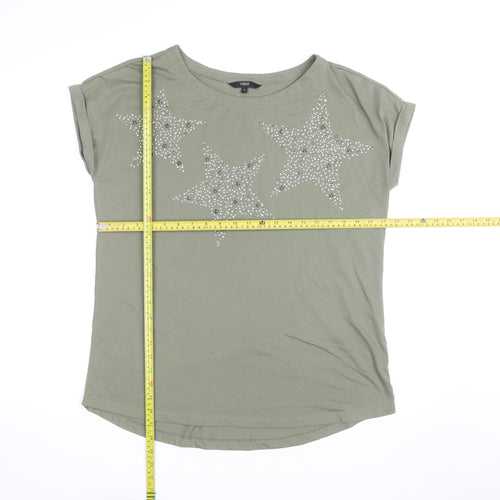 Next Women’s Green Star Studded T-Shirt Size 16 Short Sleeve