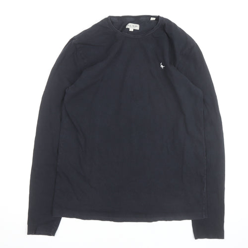 Jack Wills Men's Navy Cotton Long Sleeve Crew Neck Casual Top Size S