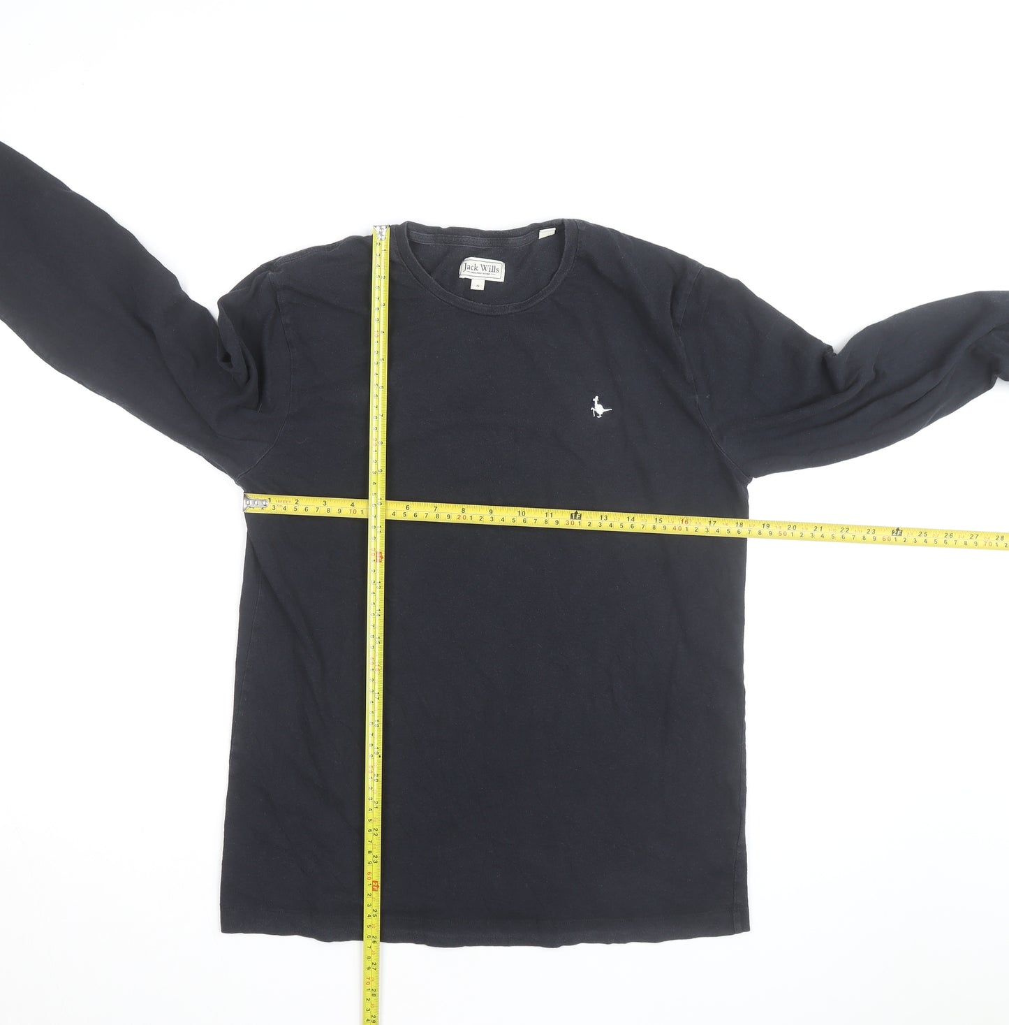 Jack Wills Men's Navy Cotton Long Sleeve Crew Neck Casual Top Size S