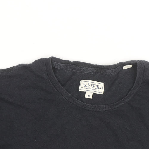 Jack Wills Men's Navy Cotton Long Sleeve Crew Neck Casual Top Size S
