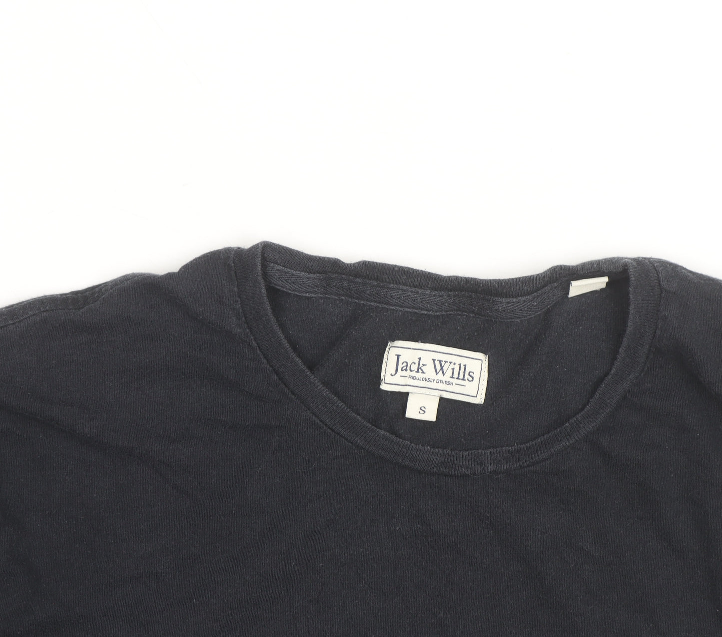 Jack Wills Men's Navy Cotton Long Sleeve Crew Neck Casual Top Size S