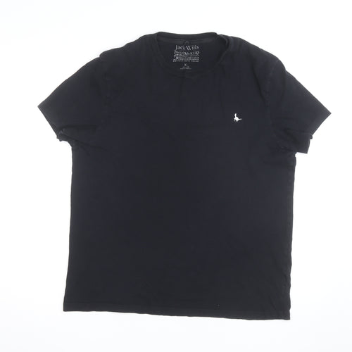 Jack Wills Men's Black XL Cotton Crew Neck Logo T-Shirt