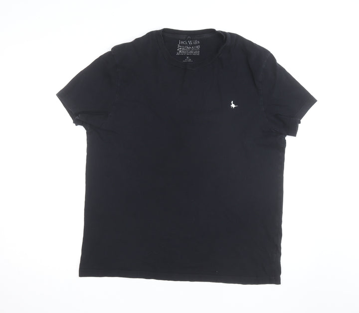 Jack Wills Men's Black XL Cotton Crew Neck Logo T-Shirt