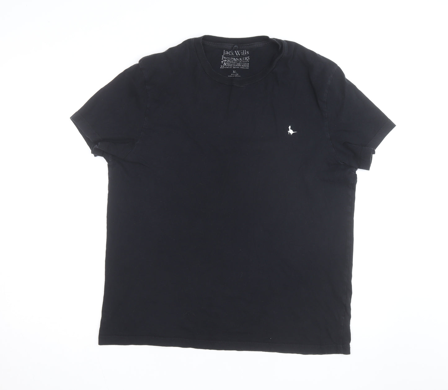 Jack Wills Men's Black XL Cotton Crew Neck Logo T-Shirt