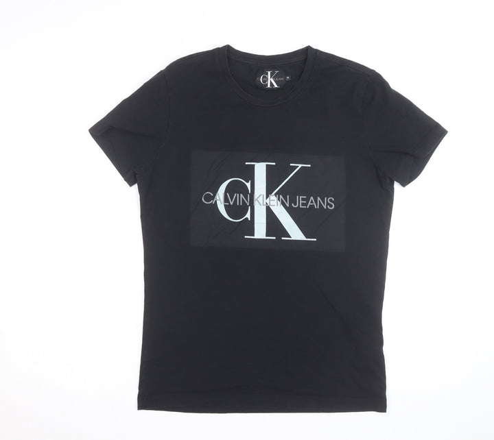 Calvin Klein Jeans Men's Black Logo Cotton T-Shirt Size M