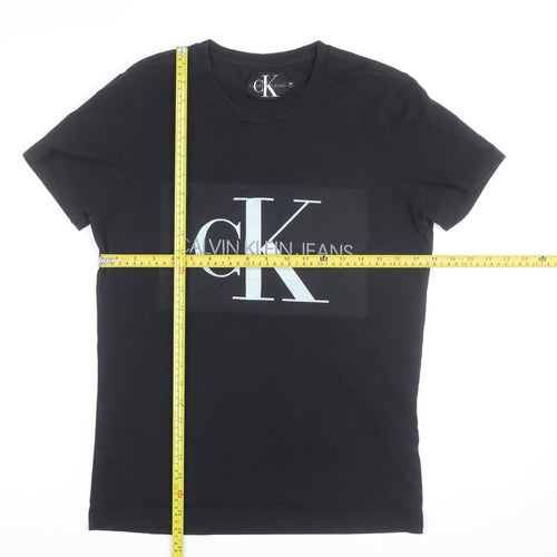 Calvin Klein Jeans Men's Black Logo Cotton T-Shirt Size M