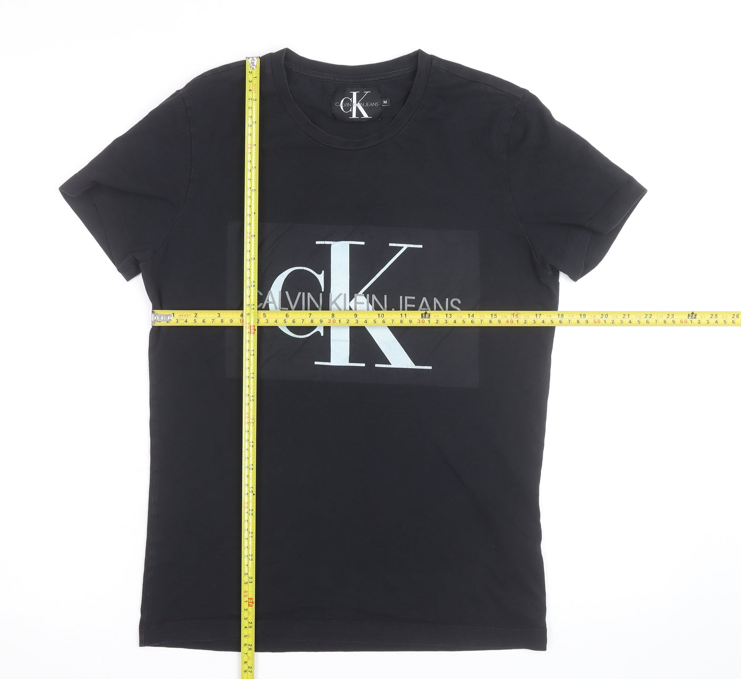 Calvin Klein Jeans Men's Black Logo Cotton T-Shirt Size M