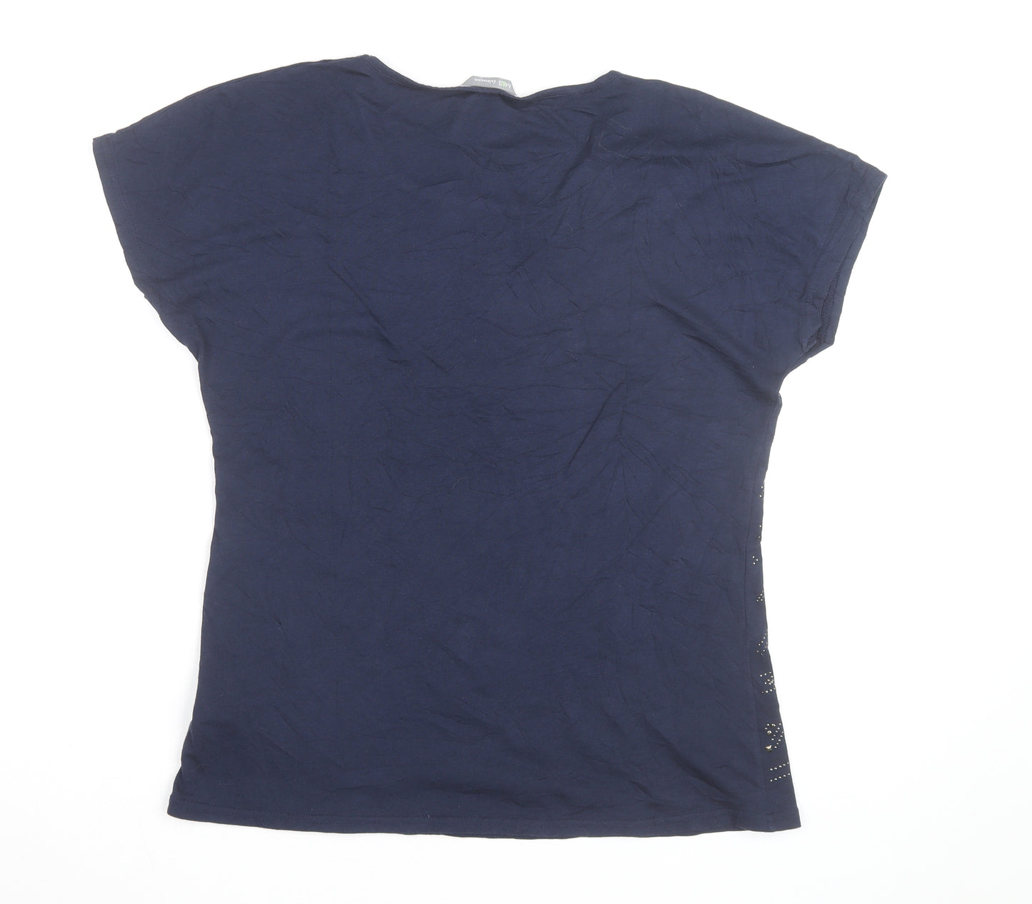 Marks and Spencer Women’s Blue Studded Cotton T-Shirt Size 12