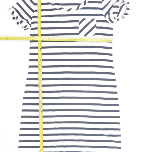 Crew Clothing Co. Women's Blue Striped T-Shirt Dress Size 10