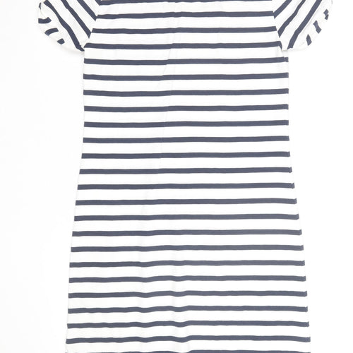 Crew Clothing Co. Women's Blue Striped T-Shirt Dress Size 10