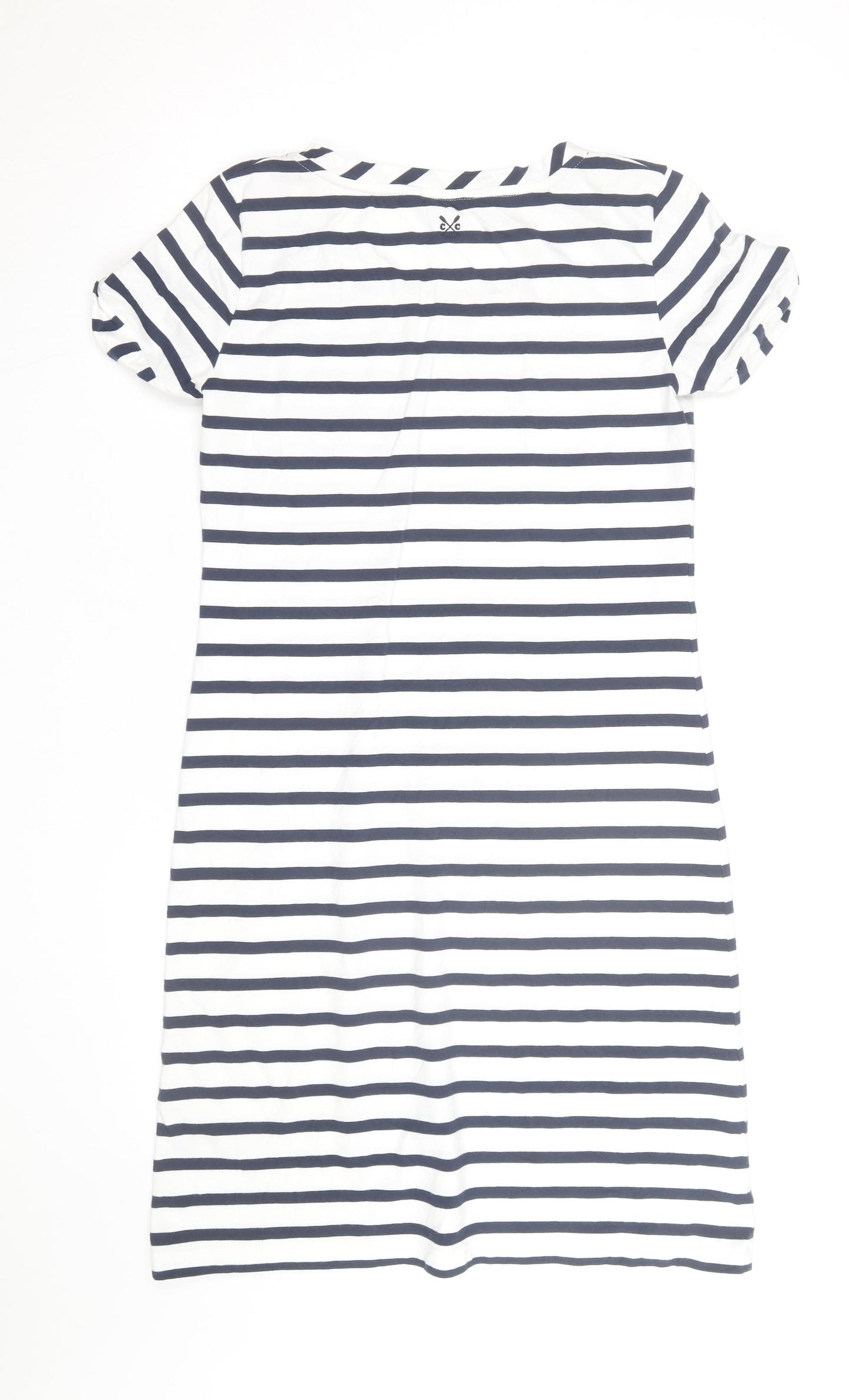 Crew Clothing Co. Women's Blue Striped T-Shirt Dress Size 10