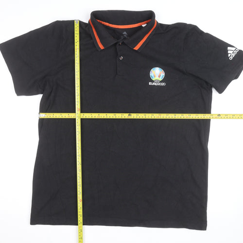 Adidas Men’s Black Euro 2020 Polo Shirt XL Short Sleeve Cotton