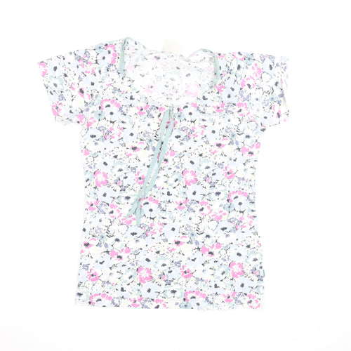 Vackrat Women's Multicoloured Floral Cotton Scoop Neck T-Shirt M
