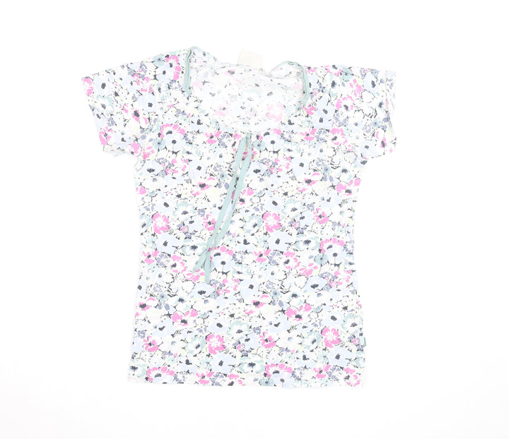 Vackrat Women's Multicoloured Floral Cotton Scoop Neck T-Shirt M