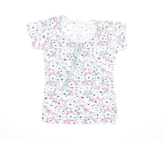 Vackrat Women's Multicoloured Floral Cotton Scoop Neck T-Shirt M
