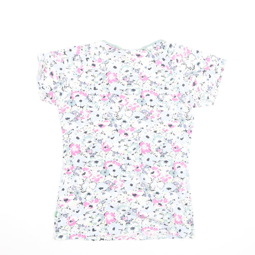 Vackrat Women's Multicoloured Floral Cotton Scoop Neck T-Shirt M